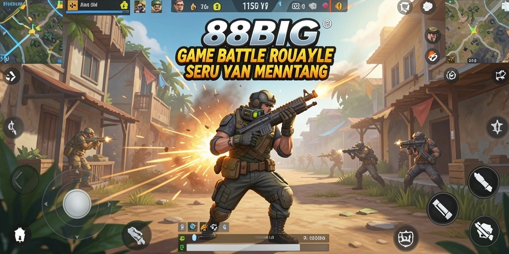 Screenshot gameplay 88BIG menampilkan aksi seru dalam perang Battle Royale.
