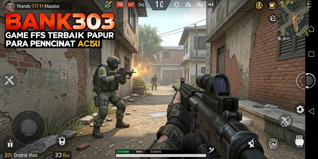 Tangkapan layar gameplay BANK303 dengan aksi seru dan senjata memukau.