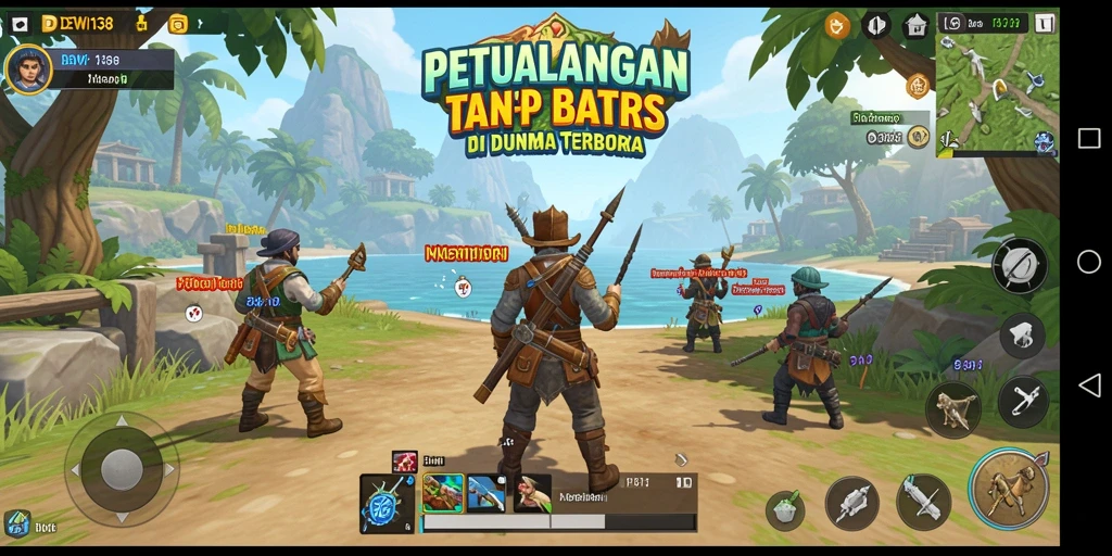 Screenshot gameplay DEWI138 menampilkan dunia terbuka yang luas dan menakjubkan.
