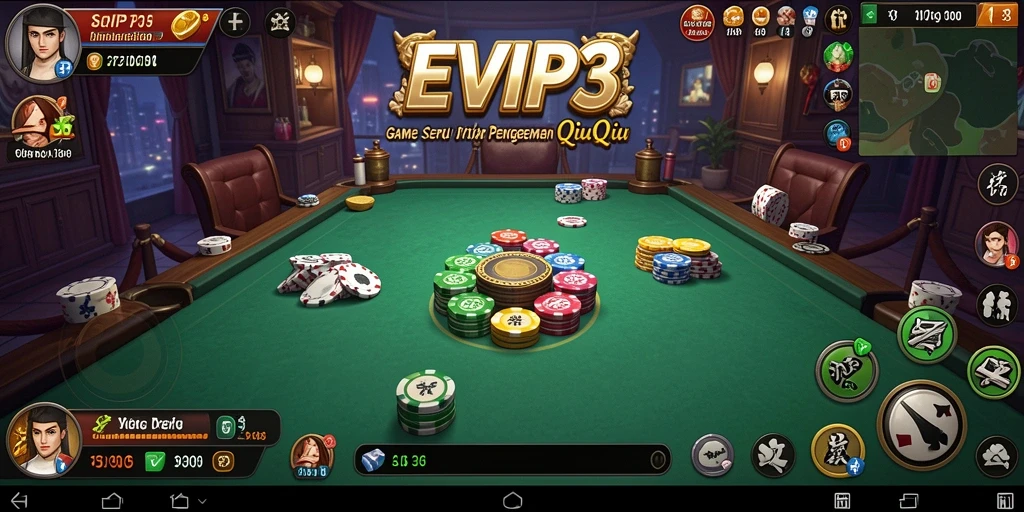 Gameplay seru QiuQiu di EVIP3 dengan grafik yang menarik.