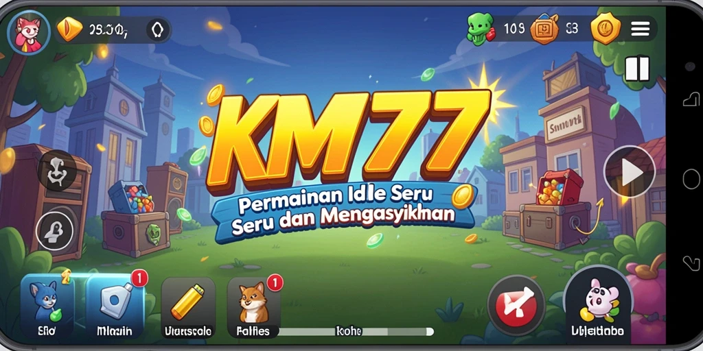 Tampilan gameplay KM777 dengan karakter yang aktif dan misi yang sedang berlangsung.