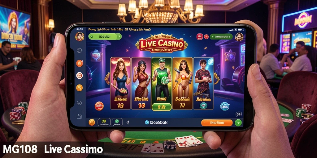 Tampilan gameplay Live Casino yang menarik dan interaktif di MG108.