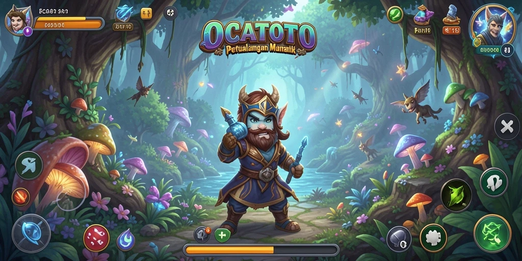 Tampilan gameplay OCATOTO dengan dunia petualangan yang menawan.