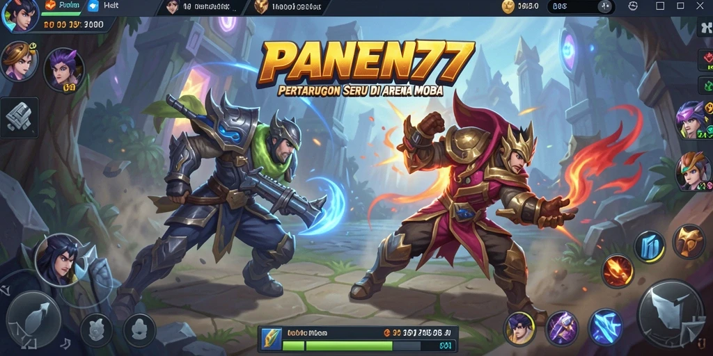 Gameplay seru PANEN77 dengan aksi menarik di arena MOBA.