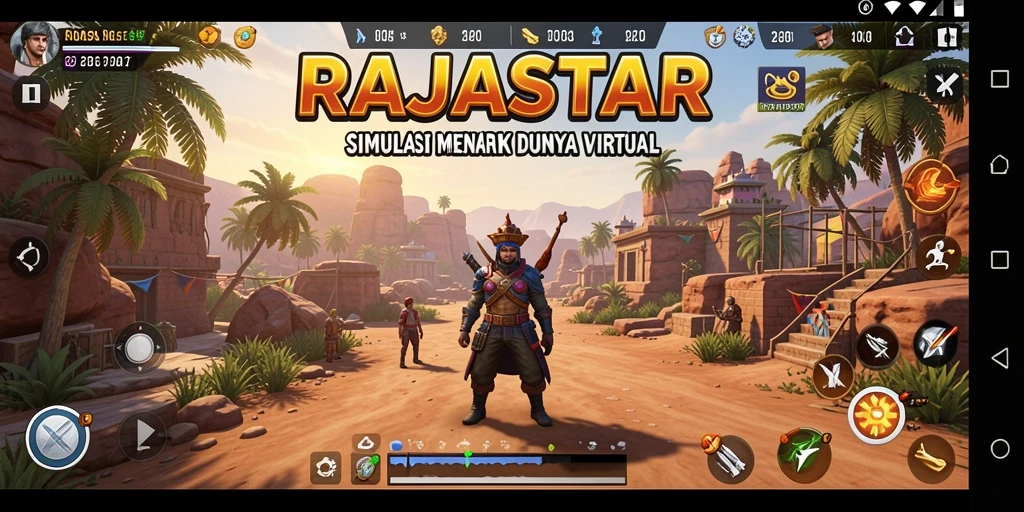 Tampilan menarik dari gameplay RAJASTAR yang interaktif.