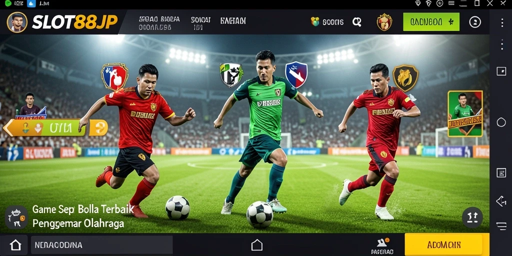 Tampilan antarmuka permainan sepak bola SLOT88JP yang menarik.