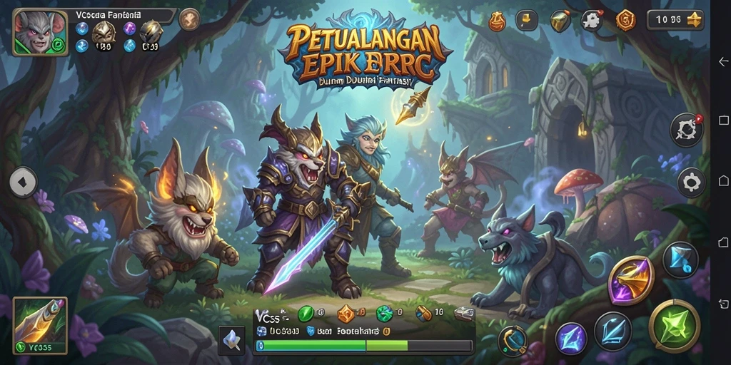 Screenshot menampilkan aksi seru dan karakter yang terlibat dalam pertarungan RPG.
